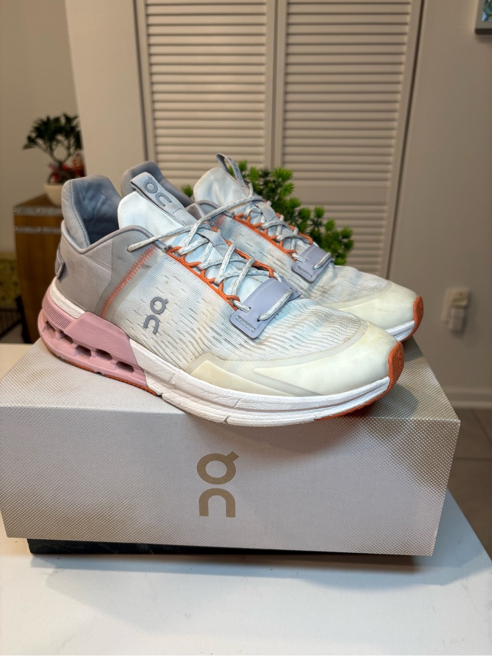 On Cloud CloudNova pink grey women’s size 9 running shoes - Picture 4 of 8